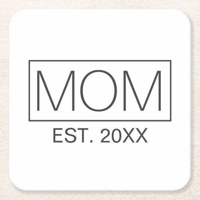 Simple Minimalist Mom Typography | Coaster (Front)
