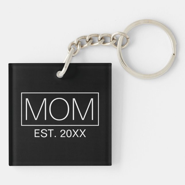 Simple Minimalist Mom Typography | Keychain (Back)
