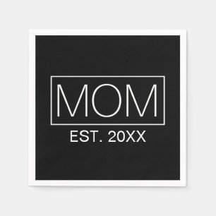 Simple Minimalist Mom Typography Paper Napkin