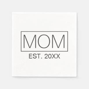 Simple Minimalist Mom Typography Paper Napkin