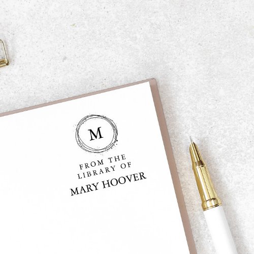 Simple Minimalist Monogram From The Library Of Self_inking Stamp