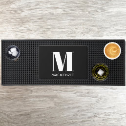 Simple Minimalist Monogram Initial Name Bar Mat