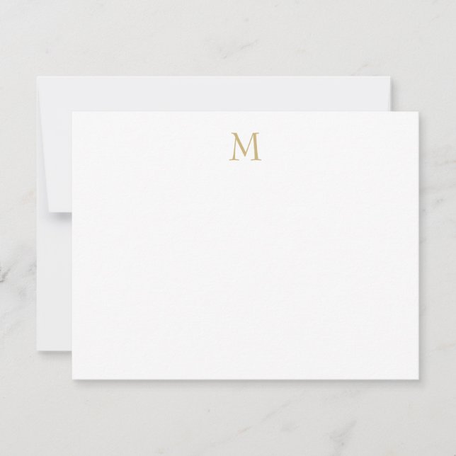Simple Minimalist Monogram Note Card (Front)