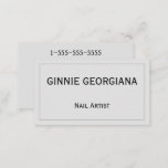[ Thumbnail: Simple & Minimalist Nail Artist Business Card ]