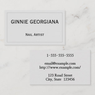 Simple & Minimalist Nail Artist Business Card