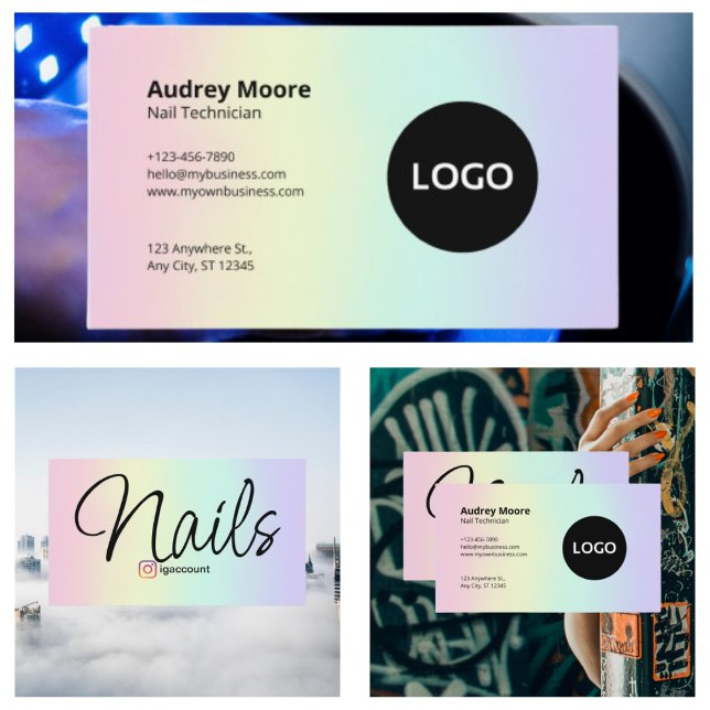 Simple Minimalist Nail Technician Business Card (Simple Minimalist Nail Technician Business Card
)
