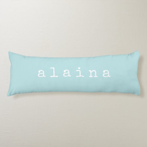 Simple Minimalist Name Design Blue Personalized Body Pillow