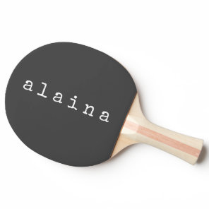 Simple Minimalist Name Design in Black Custom Ping Pong Paddle