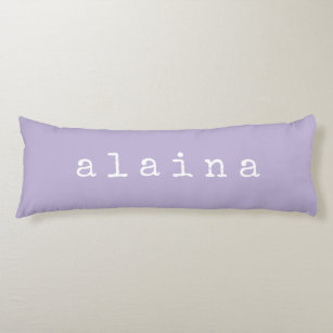 Simple Minimalist Name Design in Lilac Pastel Body Pillow