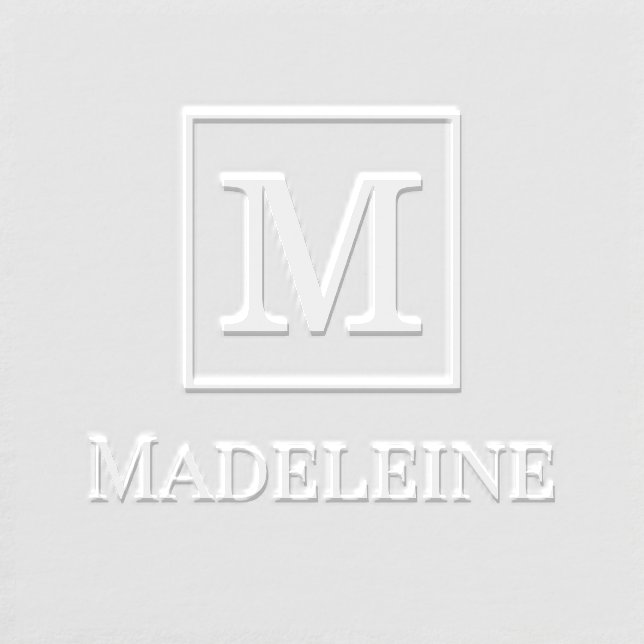Simple Minimalist Name Framed Monogram Embosser (Design)