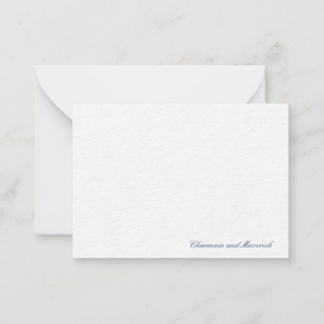 Simple Minimalist Navy Blue Note Card (Front)