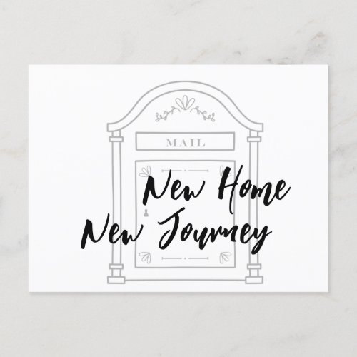 Simple minimalist new home script moving  announcement postcard