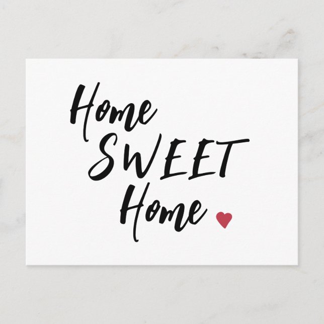 Simple minimalist new home script moving announcement postcard (Front)