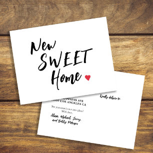 Simple minimalist new sweet home funny moving announcement postcard