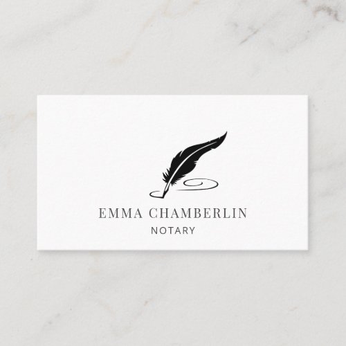 Simple Minimalist Notary  Business Card