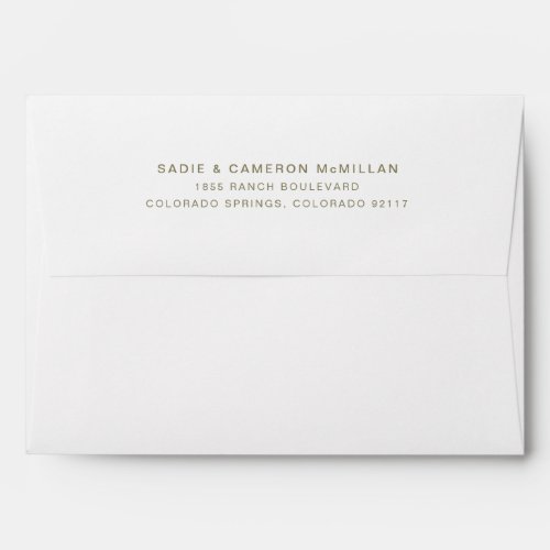 Simple Minimalist Olive Green Return Address Envelope