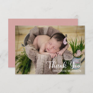 Simple Minimalist One Photo Baby Shower Thank You