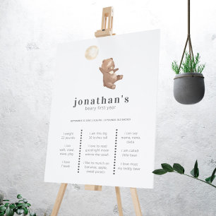 Simple Minimalist One Year Baby Milestone Board