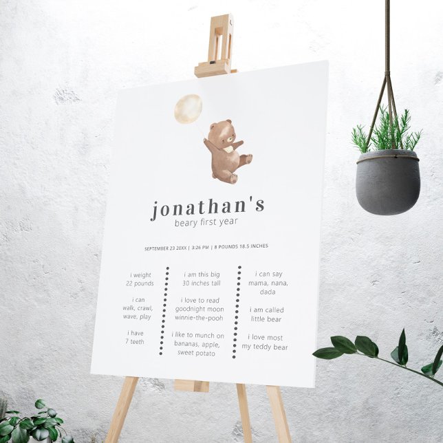 Simple Minimalist One Year Baby Milestone Board (Creator Uploaded)