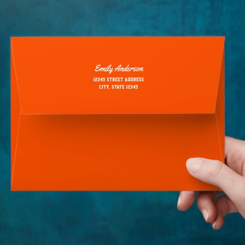 Simple Minimalist Orange Return Address Envelope