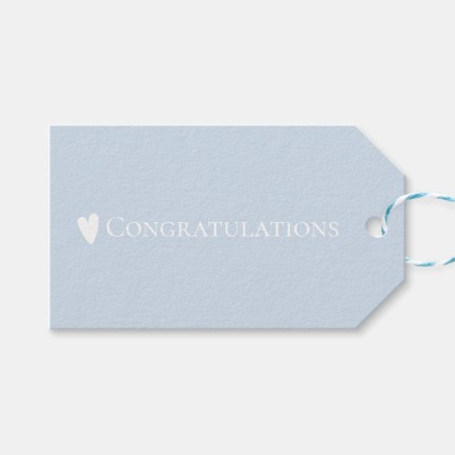 Simple Minimalist Pastel Blue Congratulations Gift Tags