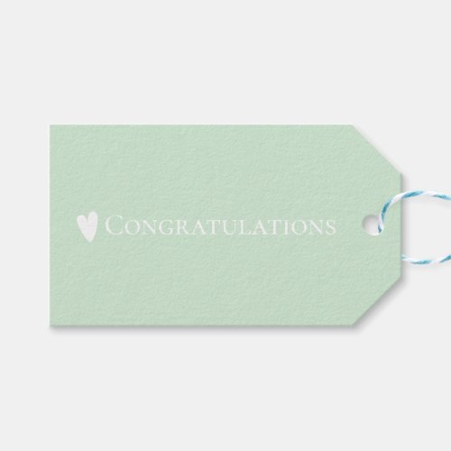Simple Minimalist Pastel Green Congratulations Gift Tags