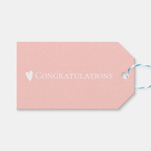 Simple Minimalist Pastel Pink Congratulations Gift Tags