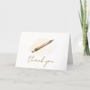 Simple Minimalist Pastry Chef Baby Shower  Letterpress Thank You Card