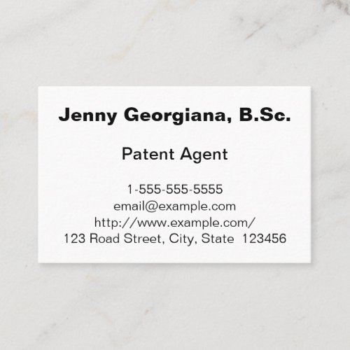 Simple  Minimalist Patent Agent Business Card