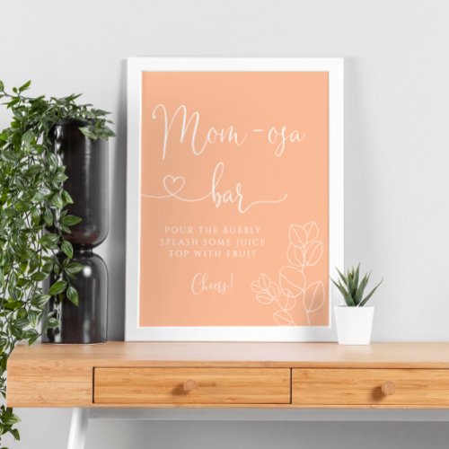 Simple Minimalist Peach Theme Mom_osa Bar Poster