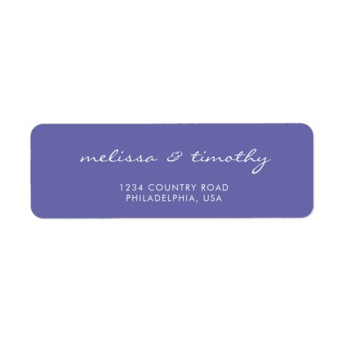 Simple Minimalist Periwinkle Blue Wedding Address Label