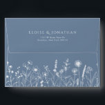 Simple Minimalist Periwinkle Wildflower Wedding Envelope<br><div class="desc">Simple Minimalist Elegant Dusty Blue Periwinkle Modern Wedding invitation envelope with wildflowers. Please find more matching designs and variations from my store. And feel free to contact me for further customization or matching items.</div>
