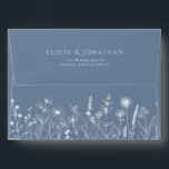 Simple Minimalist Periwinkle Wildflower Wedding Envelope<br><div class="desc">Simple Minimalist Elegant Dusty Blue Periwinkle Modern Wedding invitation envelope with wildflowers. Please find more matching designs and variations from my store. And feel free to contact me for further customization or matching items.</div>