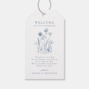 Simple Minimalist Periwinkle Wildflower Wedding Gi Gift Tags