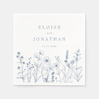 Simple Minimalist Periwinkle Wildflower Wedding