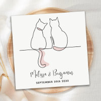 Simple Minimalist Personalized Cat Wedding 