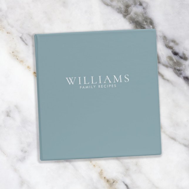 Simple Minimalist Personalized Family Recipes 3 Ring Binder (Creator Uploaded)