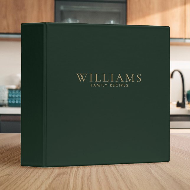 Simple Minimalist Personalized Family Recipes 3 Ring Binder (Creator Uploaded)