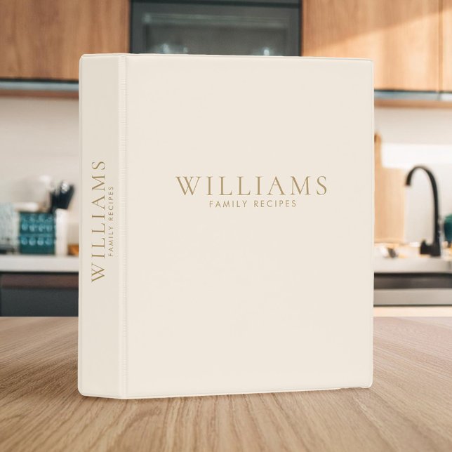 Simple Minimalist Personalized Family Recipes Mini Binder (Creator Uploaded)