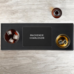 Simple Minimalist Personalized Name Bar Mat
