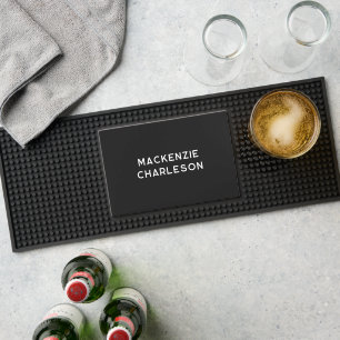 Simple Minimalist Personalized Name Bar Mat