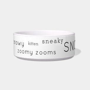 Simple Minimalist Personalized Pet Nicknames Bowl