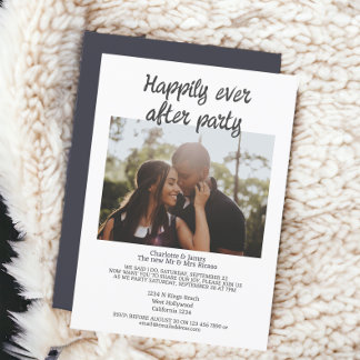 Simple minimalist photo after wedding party invitation