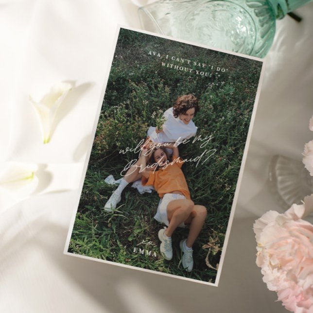 Simple Minimalist Photo Bridesmaid Proposal Card (Simple Minimalist Photo Bridesmaid Proposal Card)