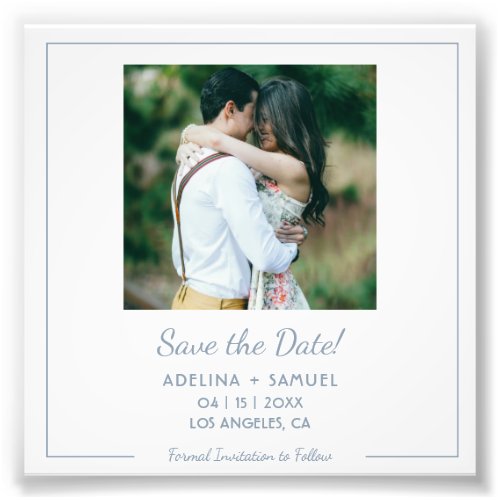 Simple minimalist photo budget wedding save date