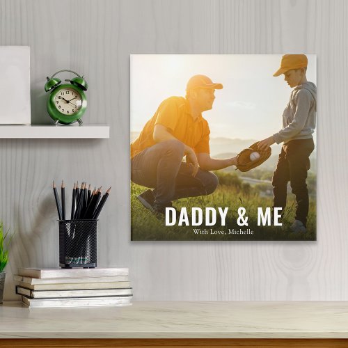 Simple Minimalist Photo Calligraphy Daddy and Me Acrylic Print