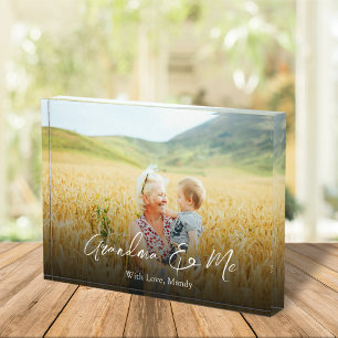 Simple Minimalist Photo Calligraphy Grandma and Me