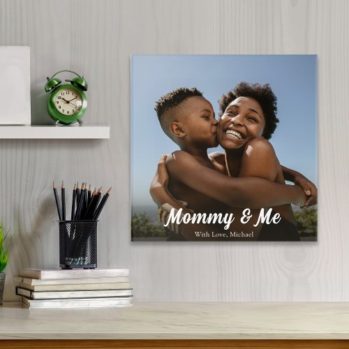 Simple Minimalist Photo Calligraphy Mommy and Me Acrylic Print