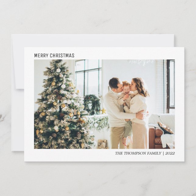 Simple Minimalist Photo Christmas  Holiday Card (Front)