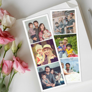 Simple Minimalist Photo Collage White Photobooth Bookmarks